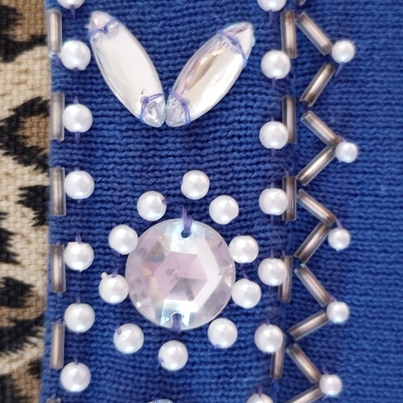 Bob Mackie Embellished 3/4 Sleeve Sweater Size:1X Color: Periwinkle - Picture 8 of 13